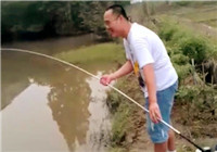 《釣友原創釣魚視頻》 男子河邊野釣手竿釣草魚
