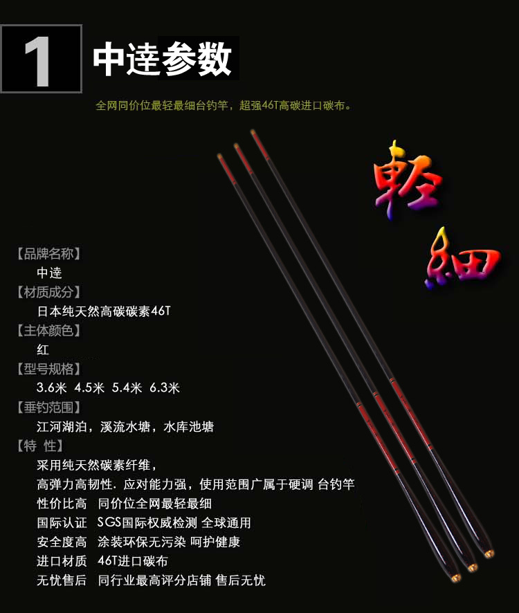 12米魚竿推薦_7.2米魚竿推薦_野釣5.4米魚竿推薦