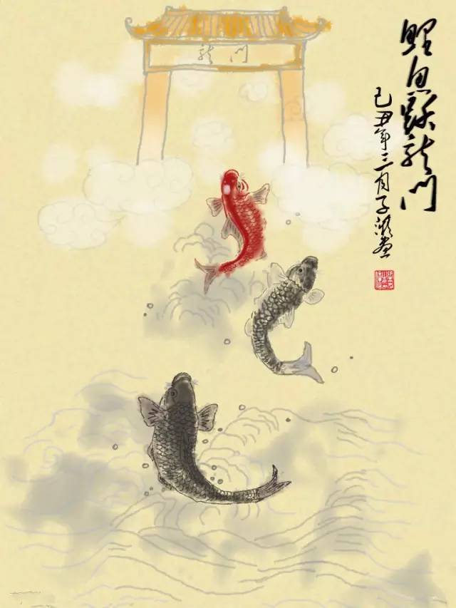 鯉魚跳龍門 （李向東）鳥鴉的水漸漸地升上來了