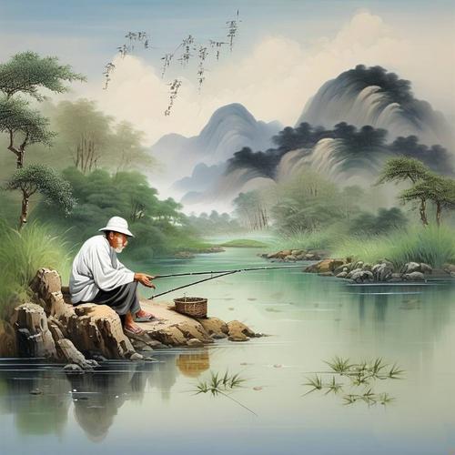 老漁翁釣魚圖片_釣魚老照片_釣魚老翁圖片成語
