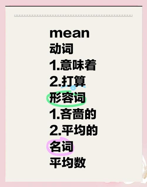 解析不常見的meen，深入探究mean的多樣用法及常見搭配