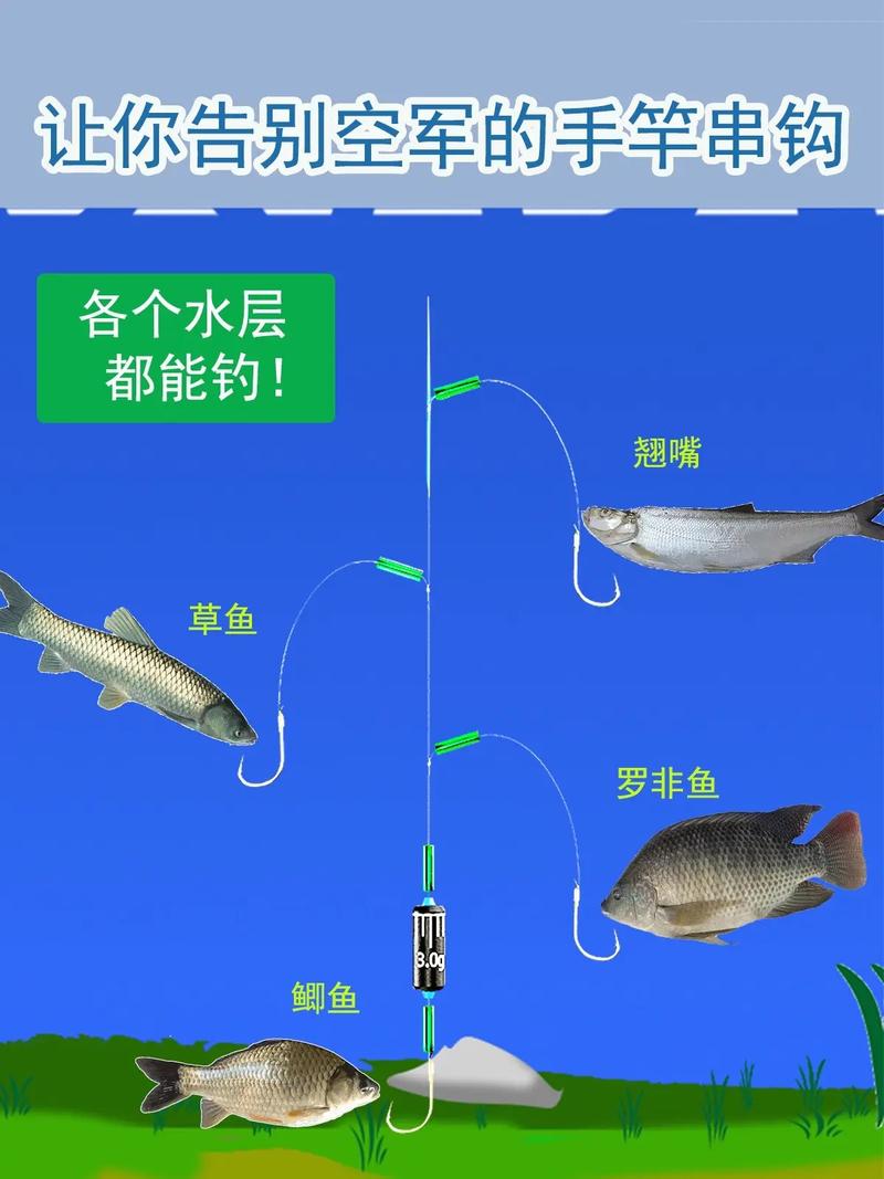 海竿串鉤垂釣技巧_海竿串鉤釣魚方法_拋竿用串釣怎樣釣鯽魚