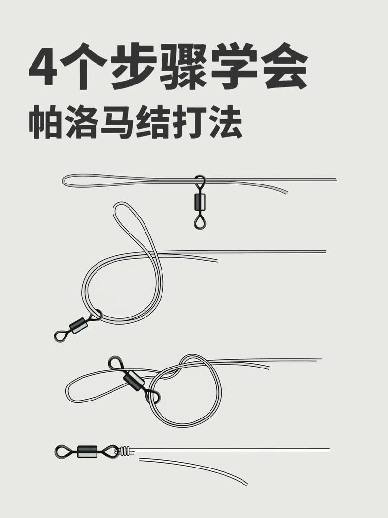垂釣魚線綁法教程_改進卡羅來納綁法步驟_魚竿魚線的綁法圖解