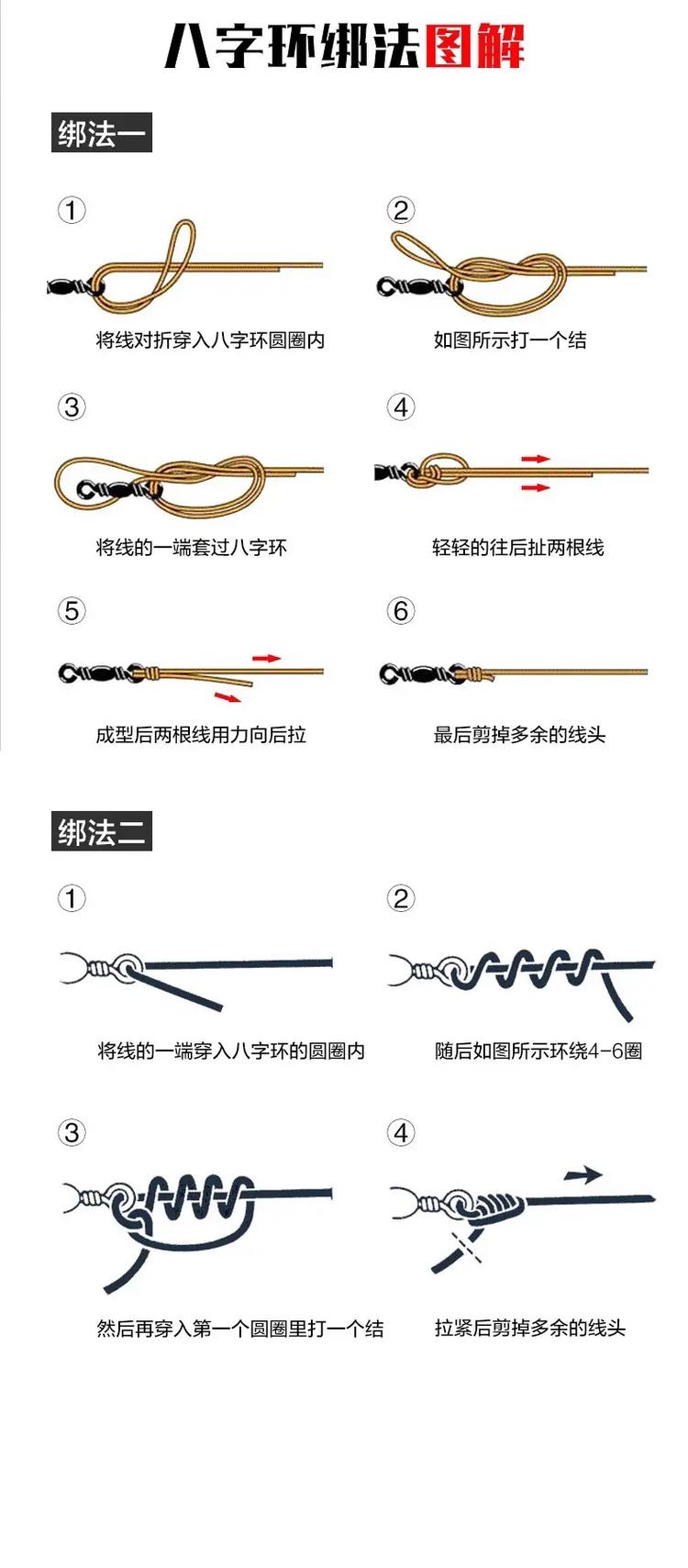 釣魚打結技巧_子線綁鉤內繞鎖結法_魚鉤和魚線的綁法[最簡明圖解]-好釣魚