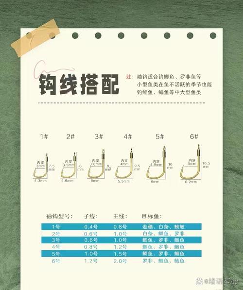 釣鯽魚鉤子選擇表_釣鯽魚用幾號鉤_釣2一3斤魚用多大鉤