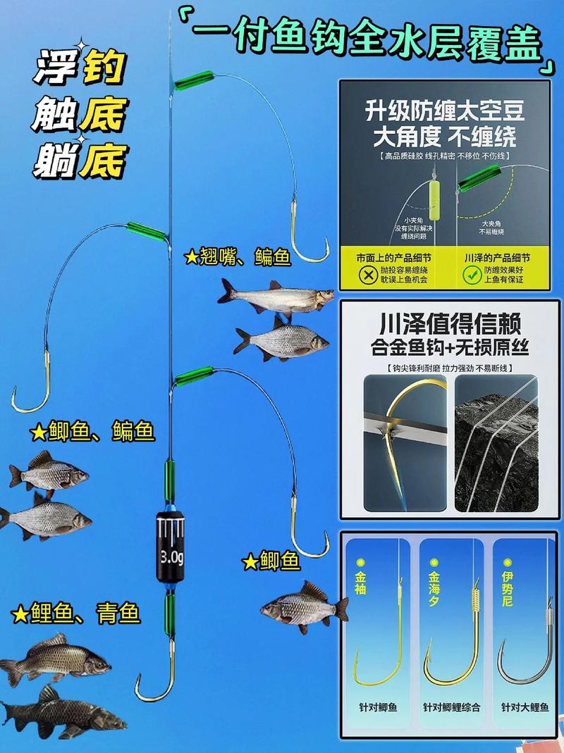 海竿串鉤釣鯉魚技巧_海竿串鉤釣大鯉魚釣法_海竿串鉤釣魚法必看