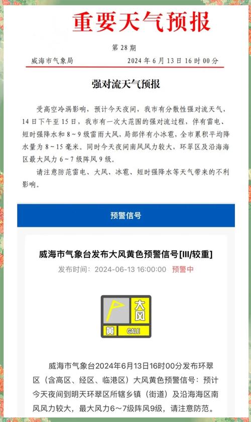 威海天氣預報7月2日_威海天氣預報一周 7天_威海大風黃色預警