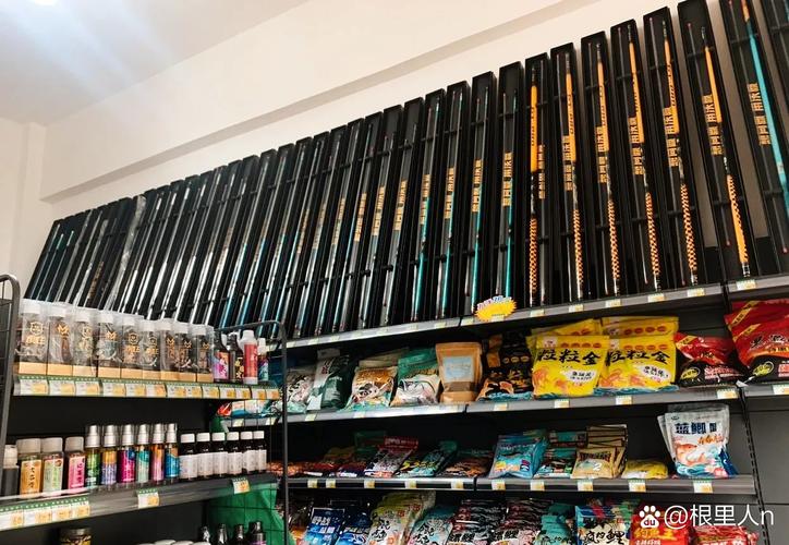 漁具店產品陳列_漁具店裝修設計_漁具店貨架設計