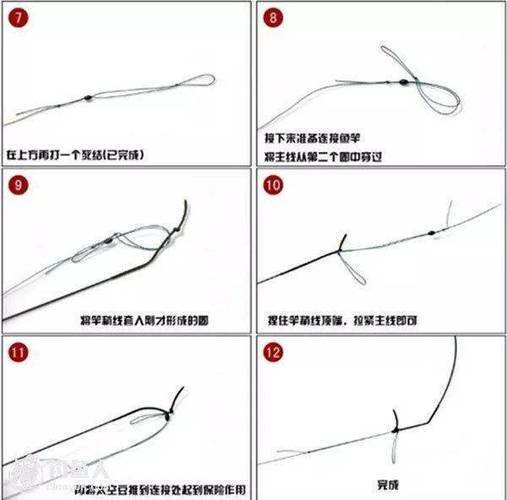 活扣綁魚線步驟_魚竿頭怎么綁線圖解_手竿魚線連接方法