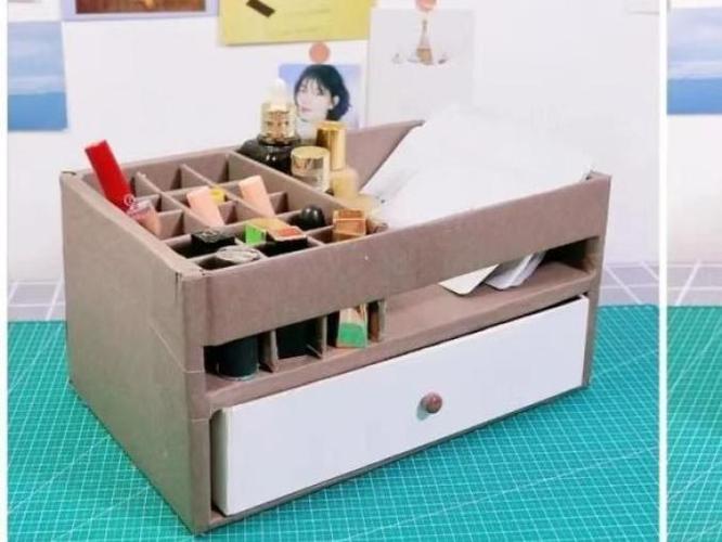 快遞盒DIY手工_快遞盒改造成收納盒教程_自制收納箱