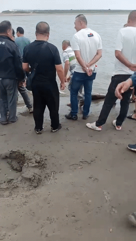 湖北長江邊：男子釣起兩條大青魚，轉眼被漁政帶走，網友：抓得好